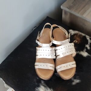 Born Cream Platform Sandals